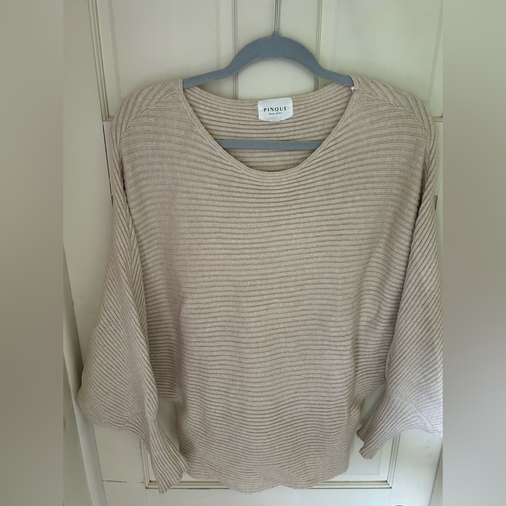 Pinsole Women's Beige Crew Neck Sweater